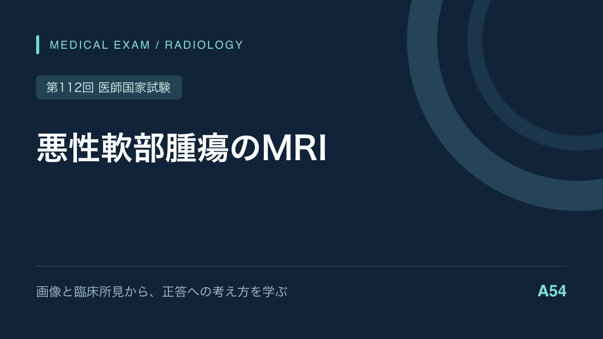 増大する大腿の軟部腫瘍｜MRIと悪性を疑う手掛かり｜第112回医師国家試験A54